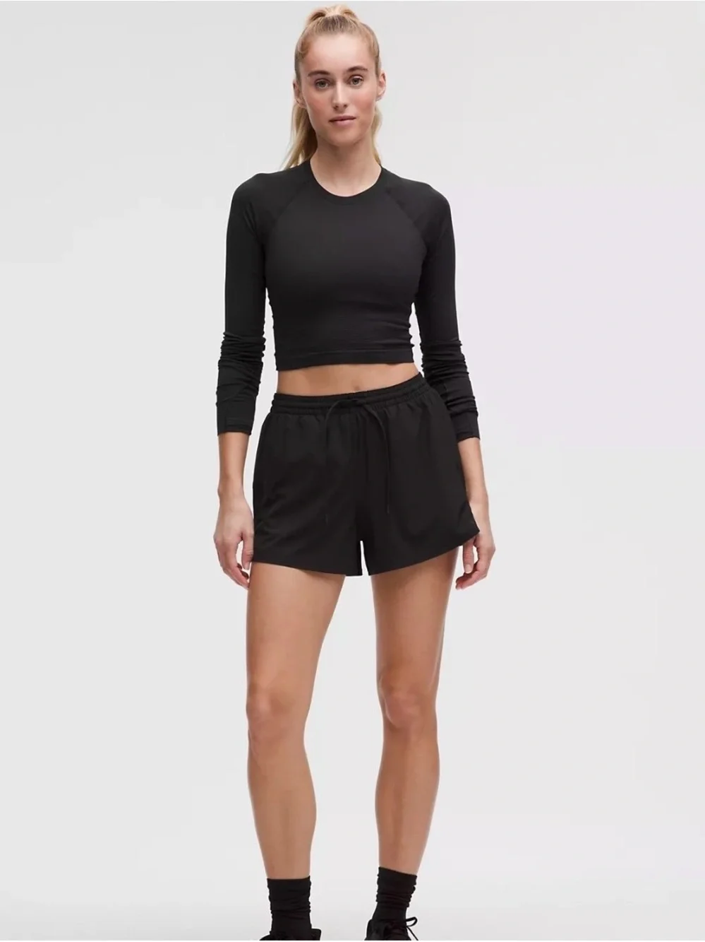 Lululemon Swiftly Tech Cropped Long Sleeve 2.0 Black